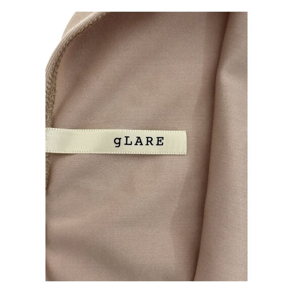 Glare Womens Size M Cowl Neck Beige Midi Slip Dress Bodycon Backless Formal - Picture 8 of 12